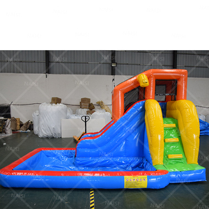 Commercial PVC vinyle enfants toboggan eau enfant en bas âge grande piscine d'eau gonflable cavalier plein d'entrain extérieur arrière-cour fête amusant jouets d'eau - Product Image 2