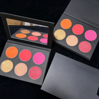 Palette de fard à joues, de contour et d'enlumineur 6 teintes, personnalisable avec logo, non-cakey, longue tenue, cosmétique, vente chaude