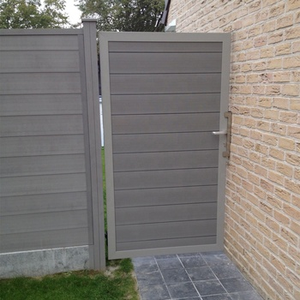 USA Stylish Garden Trellis <strong>Gate</strong> Plastic Composite Wood Grain Embossed <strong>Wooden</strong> Panel Yard Fence <strong>Gate</strong> - Product Image 1