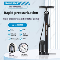 Portable Bicycle Pump Bike Manual Air High Pressure Cycling Hand Inflator Pump Air Floor Pump Cycling Accessories