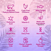 Collagène Super Jeunesse pour Femmes, Poudre de Peptides de Collagène Multi-Sources, Probiotiques, Fibres, Acide Hyaluronique