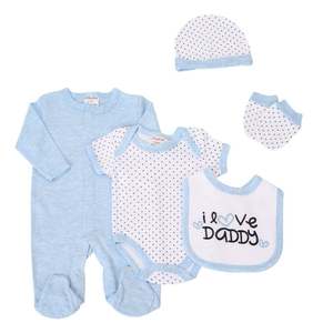 Vente en gros personnalisée en usine, ensemble layette d'été en coton <span class=keywords><strong>de</strong></span> haute qualité pour bébé, vêtements pour nouveaux-nés - Product Image 5