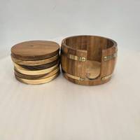 Sous-verres en bois d'acacia personnalisés, sous-verres classiques réutilisables, multifonctionnels, décoration d'intérieur pour la cuisine, la table, le salon
