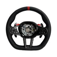 Roda kemudi kulit serat karbon, untuk BMW M2/M3/M4 X3 X5 G87 G80 G82 G20 G21 2020-2024, desain LCI kinerja olahraga