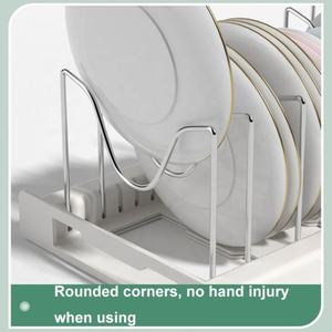 Organizador de tapas de sartén multifunción de plástico brillante estilo rústico ecológico con 7 compartimentos rectangulares al por mayor - Product Image 5