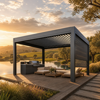 Pergola en aluminium avec toit rétractable pour les espaces de restauration en cour et les pauses clients dans les magasins
