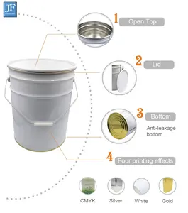 20 liter Metall Eimer Mit Eisen Hoop 5 Gallonen Weißen Eimer