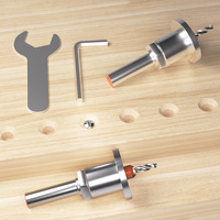 Keyou Foret conique pour le travail du bois, pour le perçage et le fraisage de trous de vis, avec tête en alliage TCT, queue de 8 mm, finition oxyde noir, 55 mm