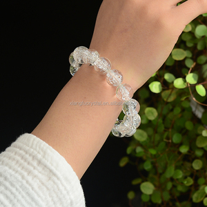 Wholesale Natural Crystal Round Beads Gemstone <strong>Clear</strong> Fire and Ice <strong>Quartz</strong> Crystal <strong>Bracelet</strong> - Product Image 6