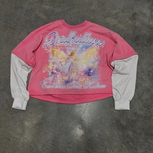 เสื้อยืดสตรีทแวร์ทรงครอปโอเวอร์ไซส์ ผ้าถักคุณภาพสูง ลุควินเทจ ดีไซน์เรียบง่าย ซิปถอดได้ ผ้าสองชั้น ยาว - Product Image 3