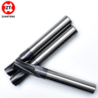 Fraise à filetage droite BSP en acier au tungstène CNC 55 degrés, revêtement TiAlN, 65HRC, pour centre d'usinage CNC