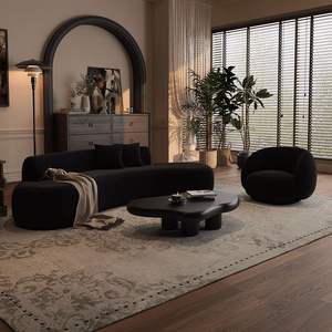 Sofá de Estilo Francés con Forma Única, Tapizado en Tela, Esponja de Alta Densidad, Sofá de Oficina, Sala de Estar Comercial - Product Image 4