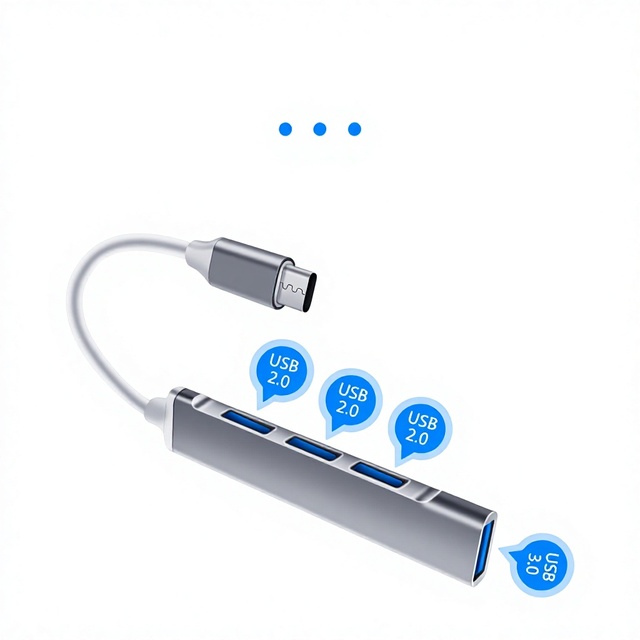 Factory-direct Wholesale 4-Port USB 3.0-C Hub 4-in-1 Aluminum Alloy for Laptops and Tablets
