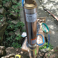 Pompe submersible électrique AC pour puits profond de 3 pouces, 0,5 CV, 0,37 kW, hauteur de refoulement 85 m, en acier, centrifugeuse DC sans balais