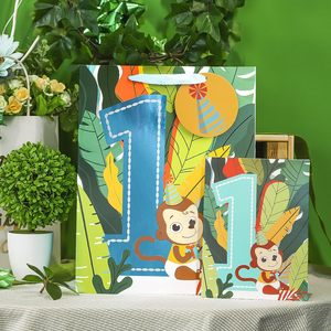 Gift <b>Bag</b> With Card And Tissue Paper For First Birthday Monkey Theme Party Supplies - Product Image 5