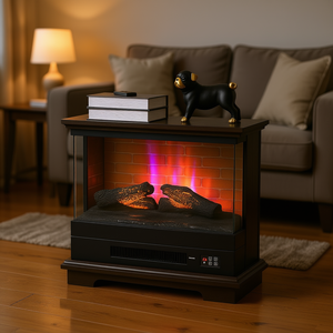 Cheminée électrique Db 26 pouces 1400W avec flamme LED, télécommande, en acier, autoportante pour usage domestique - Product Image 2