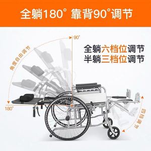 Hongtong Multifunctional <b>Folding</b> Wheelchair With <b>Commode</b> Adjustable Backrest Reclining For Elderly And Disabled - Product Image 2