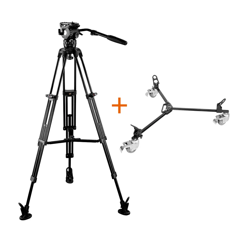 E-IMAGE EG06A2DK 75mm schale aluminium tripod stand kamera pro mit dolly räder kit