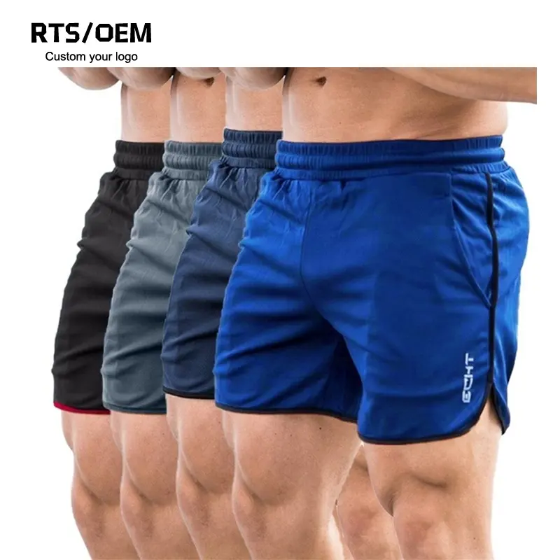 Venta al por mayor 2022 de los hombres pantalones cortos deportivos entrenamiento muscular ropa deportiva gimnasio ejercicio Fitness Shorts