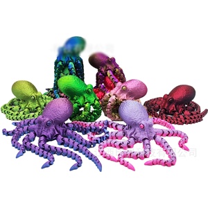 Decoración impresa en 3D, pulpo realista de aguas profundas en varios colores, con articulaciones móviles. - Product Image 6