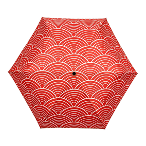 Modern design 21 inch 6ribs Fish scale shaped pattern curve handle <b>umbrellas</b> 3 section fold <b>umbrella</b> for travelling use - Product Image 2