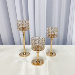 <b>Wedding</b> Decorative Golden <b>Candle</b> Holder With Crystal Cup for <b>Wedding</b> Tabletop Centerpieces - Product Image 3
