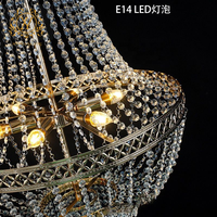 Nouveau Lustre de Plafond Rideau de Perles de Cristal en Fer Métallique Placage pour Décoration de Mariage, Scène d'Événement