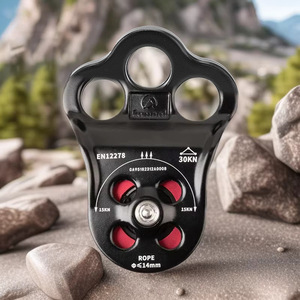 Polea de Escalada para Campamento, 30Kn, Cuerda de 14 mm, Doble Rodamiento, Equipo de Rescate - Product Image 1