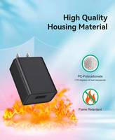 Cargadores de Pared de 5V 1A y 5V 2A, Adaptadores USB con Enchufe Estadounidense, Protección Contra Incendios y OTP, Certificación ETL/FCC, para Auriculares/Cámaras