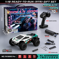 Voiture RC 4x4 haute vitesse 1:18 2,4 GHz, buggy tout-terrain télécommandé entièrement proportionnel avec barre anti-basculement, câble USB YH18003 PRO 80m