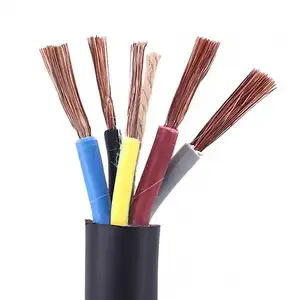 RVV copper core control cable manufacturer 2 core 5 core 1.5mm2 4mm2 flexible multi wire copper cable