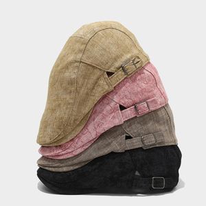 2025 Spring New Men Women Outdoor Breathable Cotton Linen Ivy Cap Fashion Retro <b>Sunscreen</b> Tie-Dye Beret Hat - Product Image 1