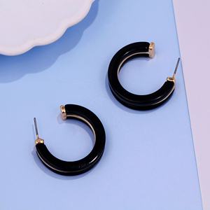Boucles d'oreilles créoles en forme de C vintage bohème, bijoux de mode pour femmes en alliage pour les fêtes, les vacances, la Saint-Valentin, cadeau parfait - Product Image 6