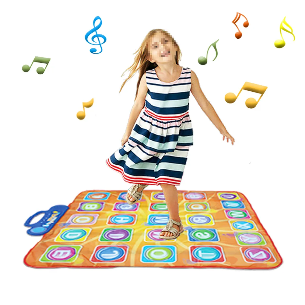 Alfabeto bailar desafío al aire libre de goma gruesa círculo de fieltro mágico sprinkle impreso jardín de infantes niño alfombra tapete ELB-ML2/