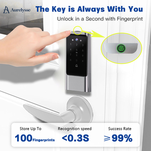 Cerradura Inteligente Aurelysse con Wi-Fi, Teclado Táctil, Entrada sin Llave, Control por Aplicación, Huella Dactilar, Código, Bloqueo Automático - Product Image 4