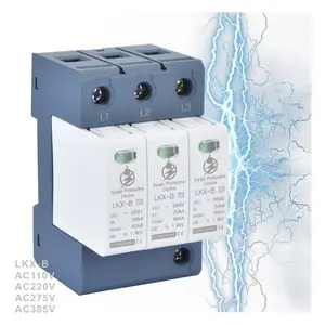 واقي زيادة التيار الكهربائي CE 20ka 12V 220V 275V 385V T2 2P 3P جهاز حماية زيادة التيار الكهربائي SPD