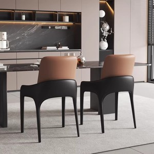 Ghế ăn ngoài trời bằng da Ý phong cách Bắc Âu, khung kim loại, thiết kế hiện đại sang trọng dành cho nhà hàng khách sạn cao cấp, dùng cho bàn và ghế phòng ăn - Product Image 1