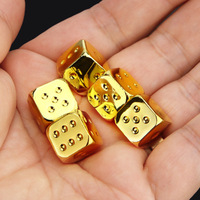 Dés carrés en acier inoxydable et laiton, argent, or antique, phosphorescents, écologiques, accessoires de jeu de bar, Mahjong