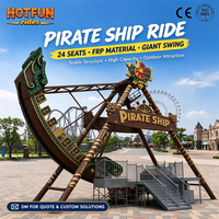 Grand équipement d'amusement extérieur : Bateau pirate en fibre de verre à 24 places pour projets de fêtes foraines et de parcs d'attractions