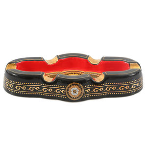 Cenicero de Cerámica Personalizable con Detalles en Negro y Dorado, Porta Cigarros Grande, Diseño de Alta Gama, Regalo Empresarial - Product Image 1