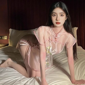ชุดนอนเซ็กซี่แบบจีนผ่าข้าง ไม่ต้องถอด ชุดชั้นในยั่วยวน หวานบริสุทธิ์ เร่าร้อน ซุกซน โปร่งใส - Product Image 3