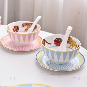 Discount Luxury European 10pcs Bone Porcelain Plate Porcelain <b>Dinner</b> Set - Product Image 5