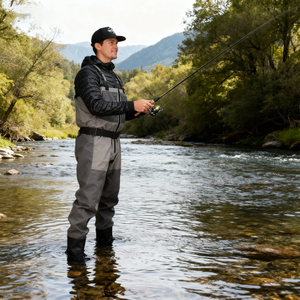 Tốt Nhất Bay Ngực <span class=keywords><strong>Waders</strong></span> Câu Cá Không Thấm Nước Khô Quần Thoáng Khí Zip-Front Săn Bắn Câu Cá <span class=keywords><strong>Waders</strong></span> Với Overlayed Túi - Product Image 1