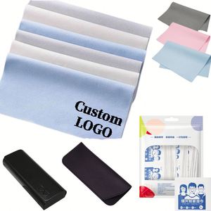 Chiffon de nettoyage pour lunettes anti-buée épaissi avec logo personnalisé, lingettes réutilisables pour lunettes, objectifs d'appareil photo et lunettes de protection - Product Image 1
