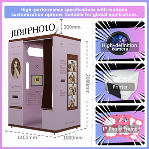 Cabina Fotografica di Lusso Ispirata allo Stile Scandinavo JIPAI, Photo Booth All-in-One con Stampante Fotografica LED Polaroid - Product Image 2
