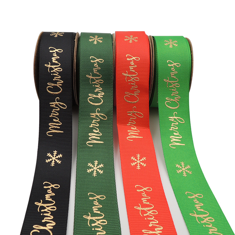 Оптовая продажа, 25 мм в ширину, 10 ярдов, Рождественская корсажная лента, рулоны лент с принтом, рождественские ленты для подарочной упаковки, рождественские украшения