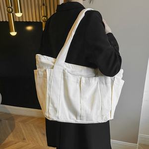 Sac fourre-tout en <span class=keywords><strong>toile</strong></span> RTS <span class=keywords><strong>XXL</strong></span> Sacs fourre-tout en <span class=keywords><strong>toile</strong></span> populaires Sacs fourre-tout surdimensionnés avec poches et fermeture éclair - Product Image 2
