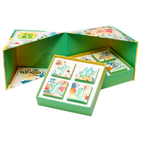 Boîte cadeau haut de gamme personnalisée pour la protection de l'environnement alimentaire, boîte de papier créative à double porte, boîte cadeau de vacances personnalisée
