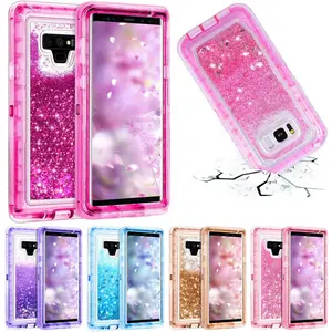 3 1でHybrid 3D Glitter Bling Sparkle Armor CaseためSamsung Galaxy S10 S9 + Note 9 8 Dynamic Quicksand Shockproof Phone Cases