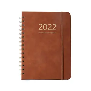 2022 haftalık iş ofis çalışma dergisi günlüğü planlayıcısı kitabı A5 boyutu Spiral ciltleme tipi dizüstü aylık planlayıcısı